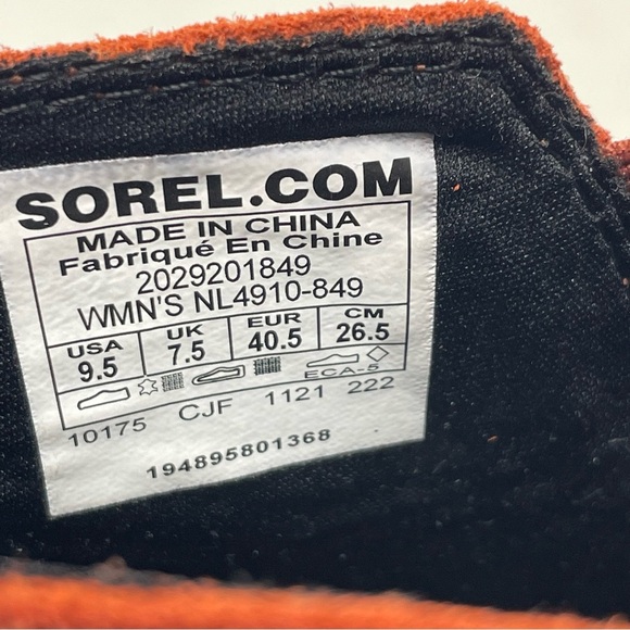 New Sorel Women's Evie Pull-on Suede Bootie Waterproof Warp Red Orange Size 9.5 - Picture 4 of 8